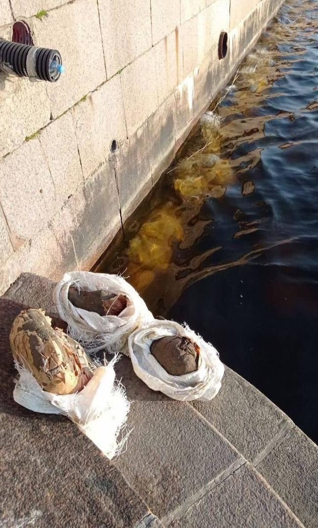 Петербуржцы обнаружили сотни мешков со строительным мусором в Большой Невке