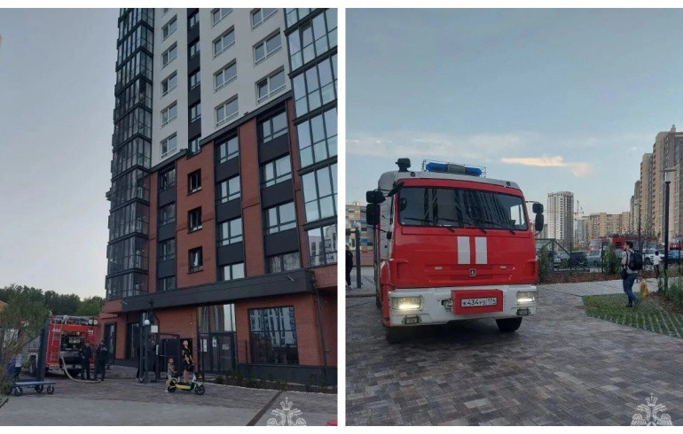 38 человек эвакуировались из-за пожара в многоэтажном доме на северо-западе Челябинска
