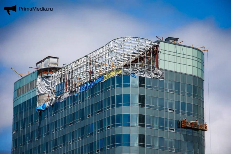 У пятизвездочного отеля Rodina Residences Vladivostok сорвало крышу