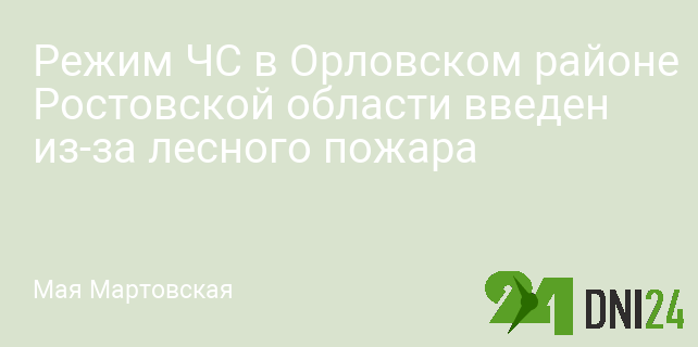Режим ЧС в Орловском районе Ростовской области введен из-за лесного пожара