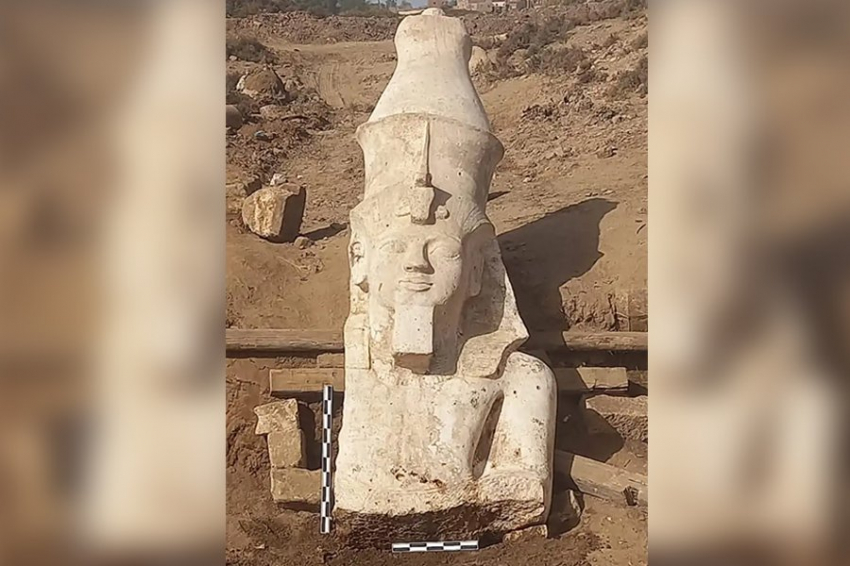 Археологи обнаружили верхнюю часть колоссальной статуи Рамзеса II