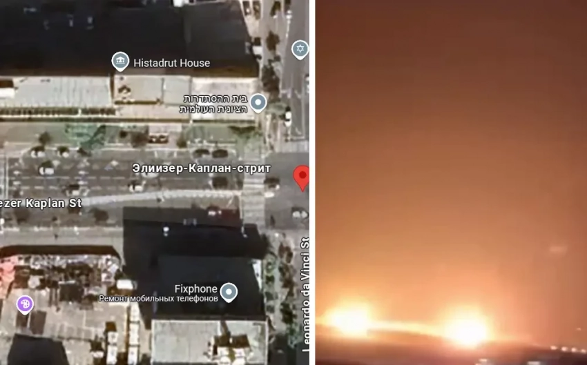 Прилёт десятка ракет по одному центральному кварталу Тель-Авива - вероятно, американцы не подключились к перехвату