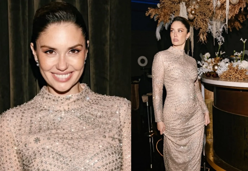 Агата Муцениеце вышла в свет в "голом" платье спустя два месяца после родов