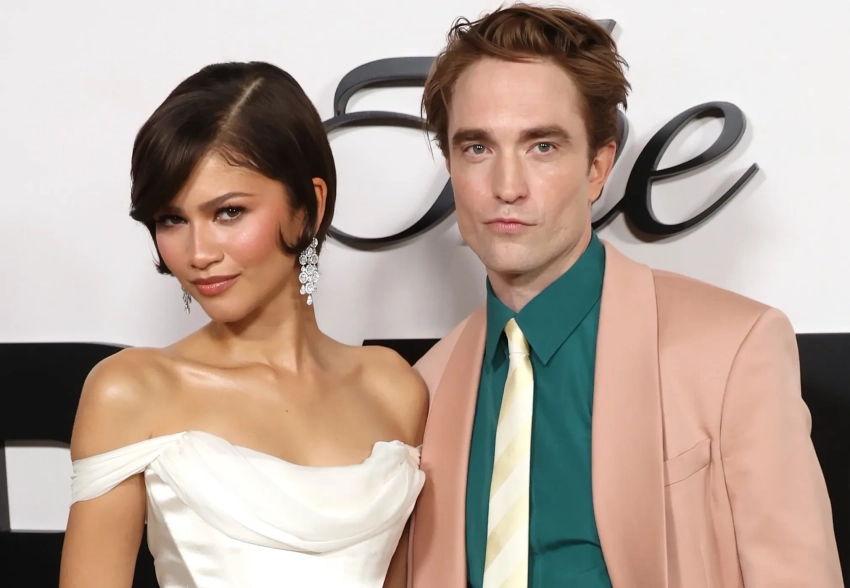 Зендая в "старом" платье и Роберт Паттинсон с девушкой на премьере фильма "Вот это драма!"